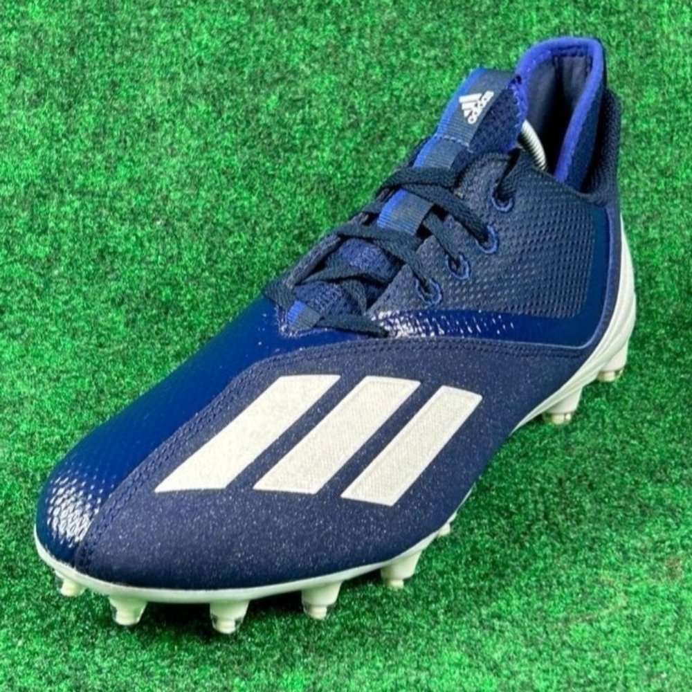 Adidas Adizero Scorch 2 Navy Blue & White Football Cleats‎ Mens Size 11.5 GZ0404